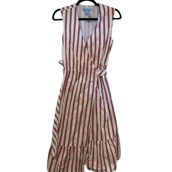 Draper James Stripe Faux Wrap Tank Dress Size 4 - Picture 8 of 10